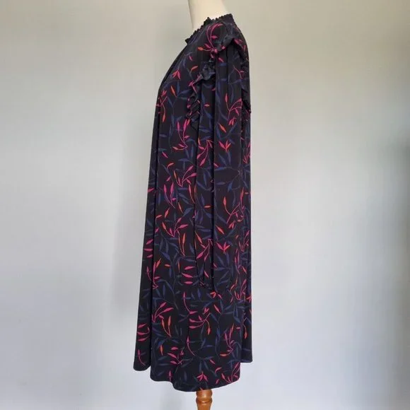Leona Edmiston Multicolour Floral Long Sleeve Smock Dress Size 16 - Picture 3 of 10
